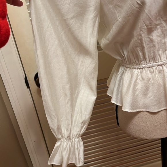 Aiden Ruffled Blouse in Cream, Size Medium - Picture 8 of 17